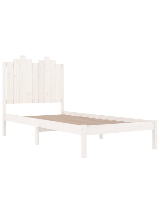 Rám postele bílý masivní borovice 75 x 190 cm malé jednolůžko