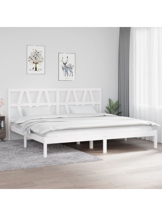 Rám postele bílý masivní borovice 200 x 200 cm