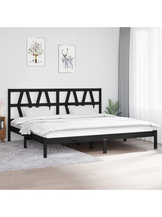 Rám postele černý masivní borovice 200 x 200 cm