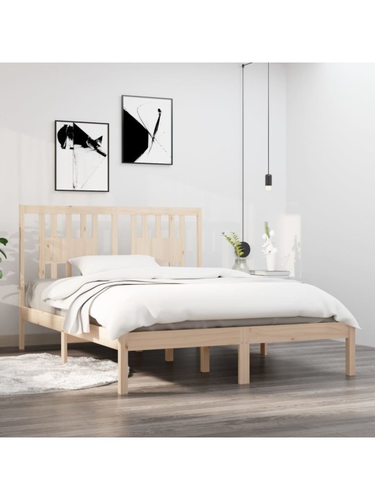 Rám postele masivní dřevo 135 x 190 cm Double