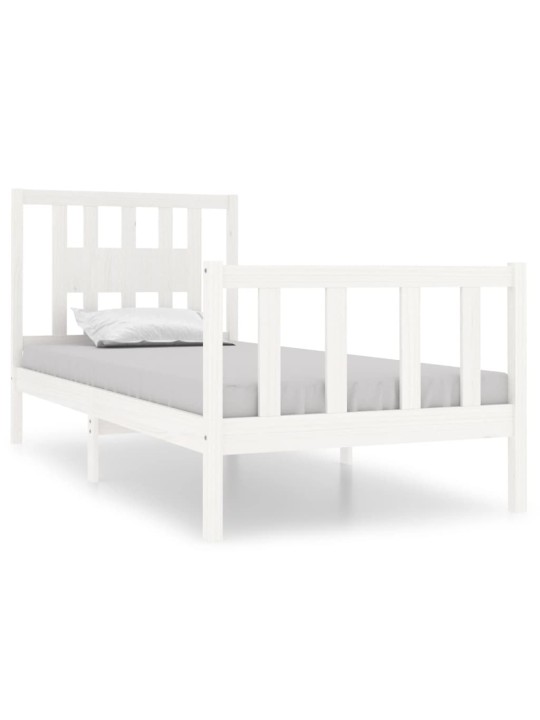 Rám postele bílý masivní dřevo 90 x 190 cm jednolůžko