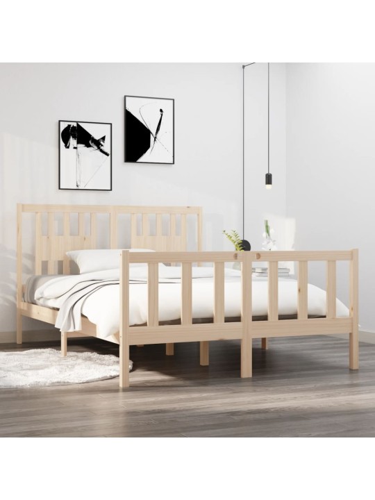 Rám postele masivní dřevo 135 x 190 cm Double