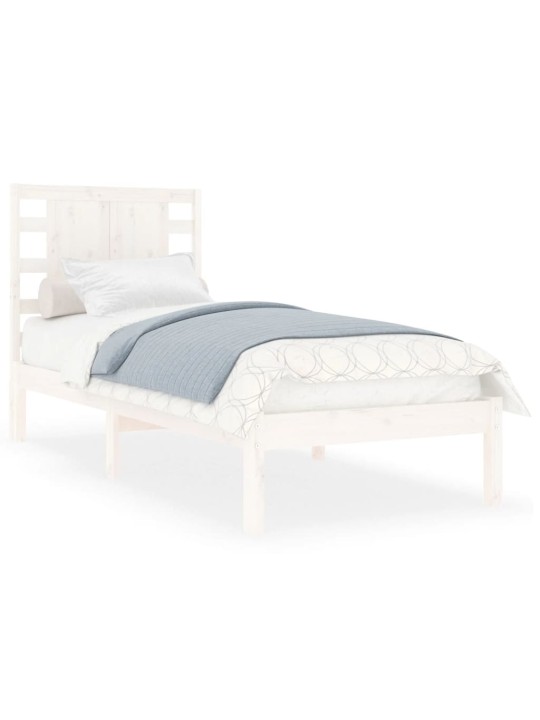 Rám postele bílý masivní dřevo 75 x 190 cm malé jednolůžko