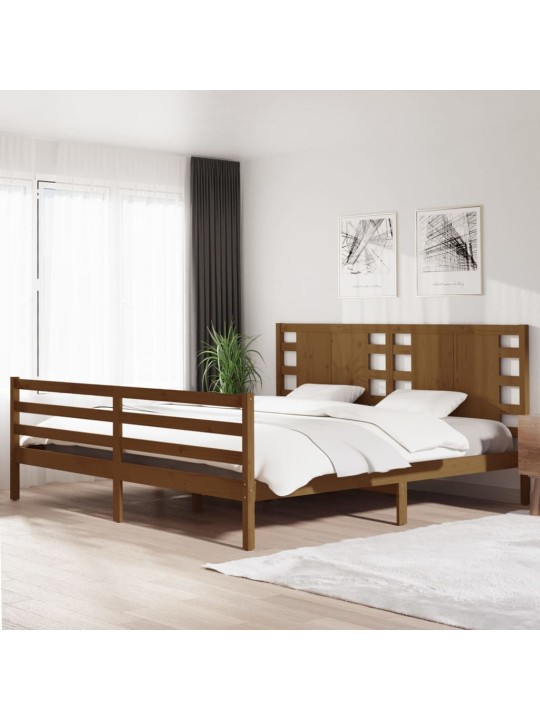 Rám postele medově hnědý masivní borovice 200 x 200 cm