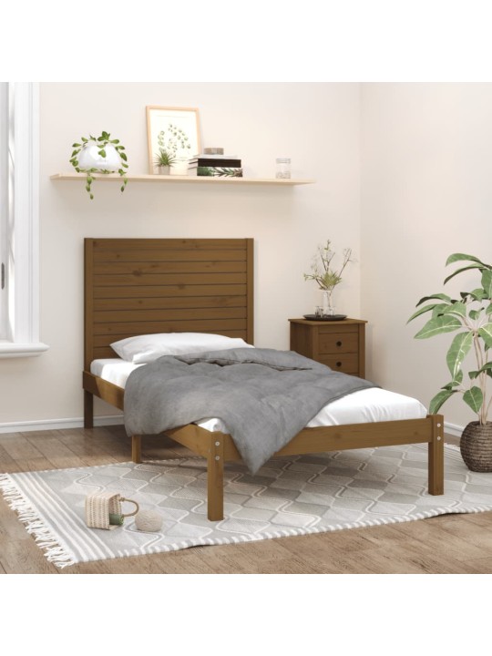 Rám postele medově hnědý masivní dřevo 100 x 200 cm