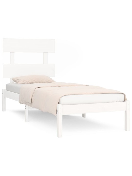 Rám postele bílý masivní dřevo 90 x 190 cm jednolůžko
