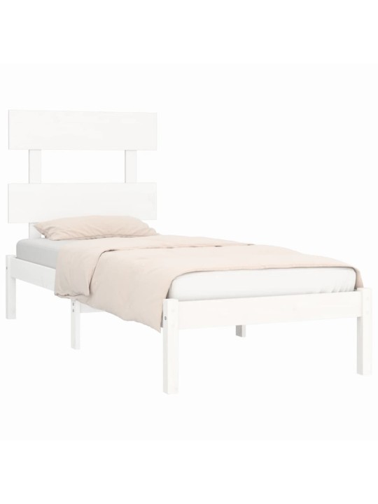 Rám postele bílý masivní dřevo 90 x 190 cm jednolůžko