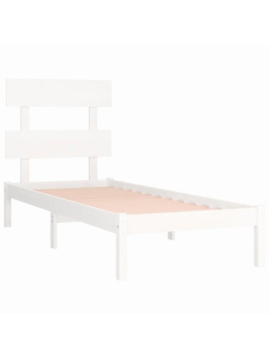Rám postele bílý masivní dřevo 100 x 200 cm