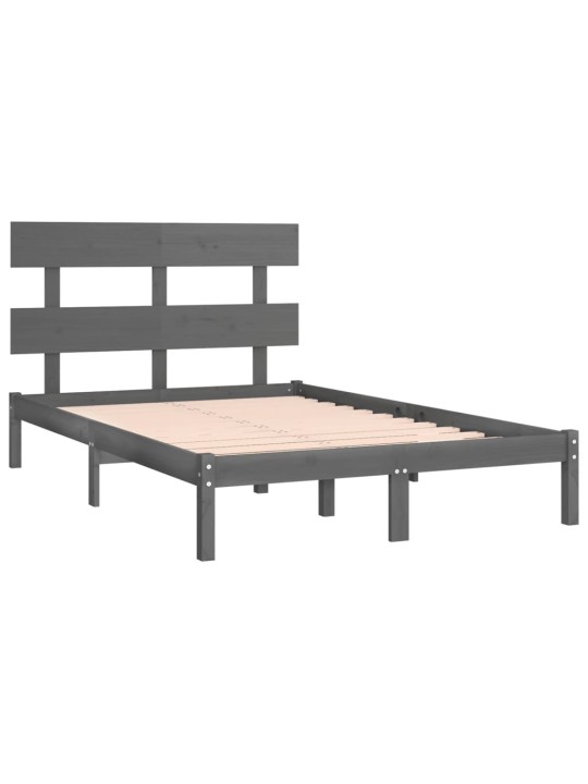 Rám postele šedý masivní dřevo 200 x 200 cm