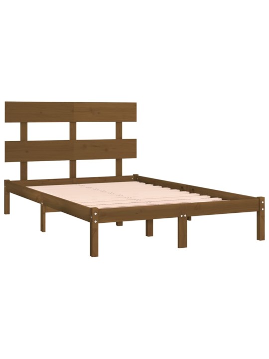 Rám postele medově hnědý masivní dřevo 200 x 200 cm