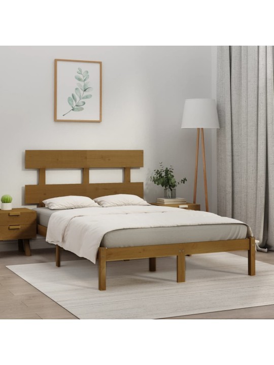 Rám postele medově hnědý masivní dřevo 200 x 200 cm