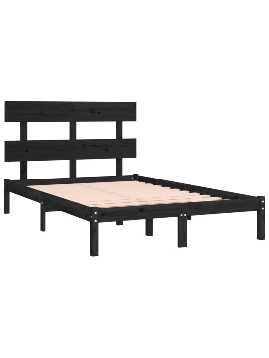 Rám postele černý masivní dřevo 200 x 200 cm