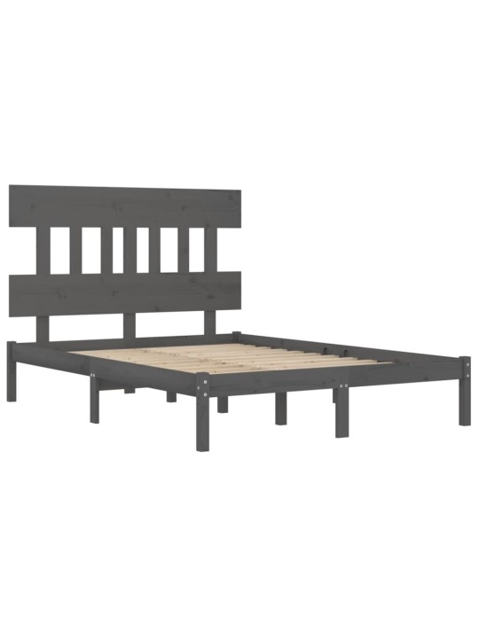Rám postele šedý masivní dřevo 200 x 200 cm