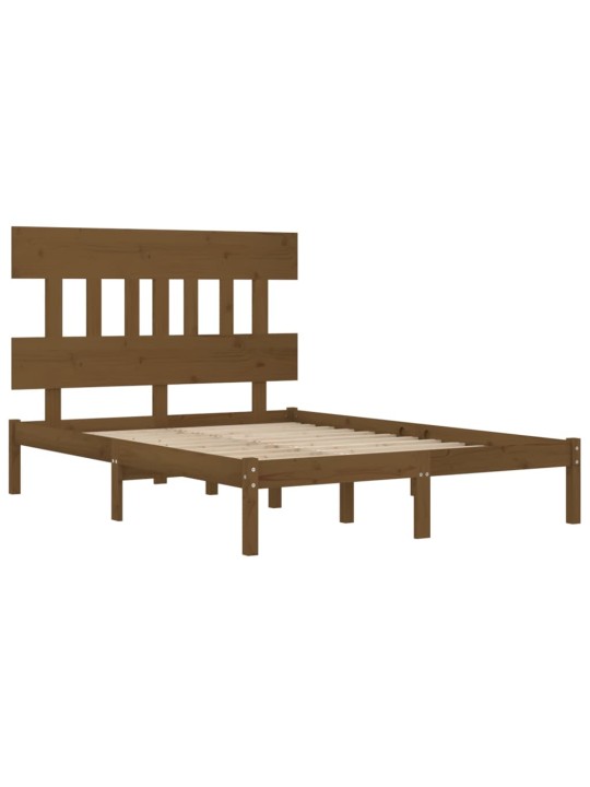 Rám postele medově hnědý masivní dřevo 200 x 200 cm