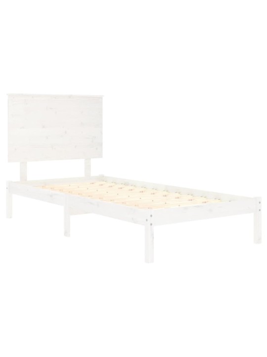 Rám postele bílý masivní dřevo 90 x 190 cm jednolůžko