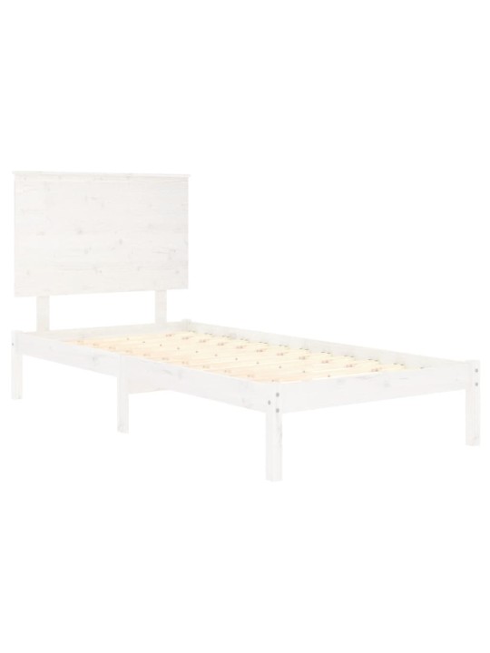 Postel bez matrace bílá 90 x 200 cm masivní borovice