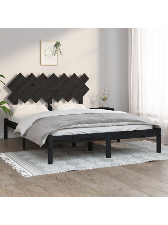 Rám postele černý 140 x 190 cm masivní dřevo