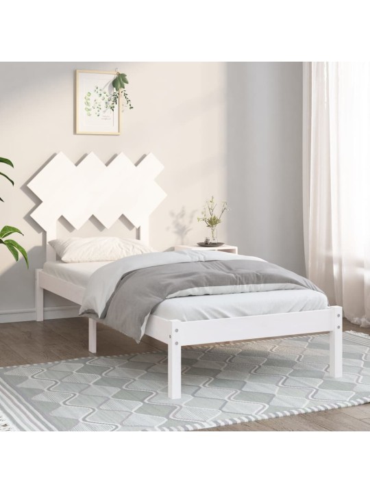 Rám postele bílý 90 x 200 cm masivní dřevo