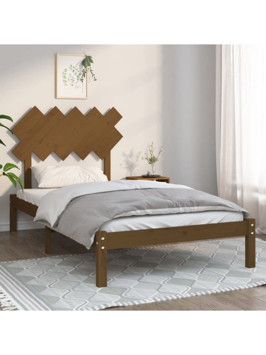 Rám postele medově hnědý 100 x 200 cm masivní dřevo