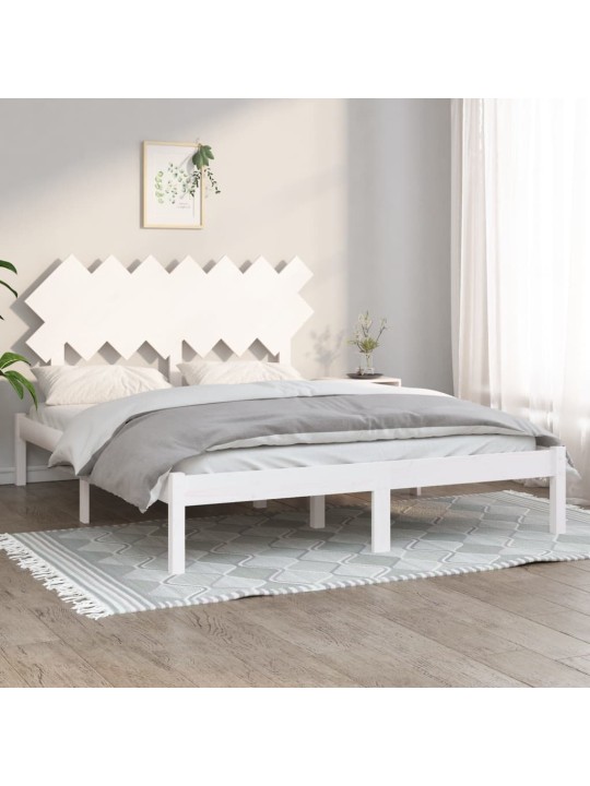 Rám postele bílý 140 x 200 cm masivní dřevo