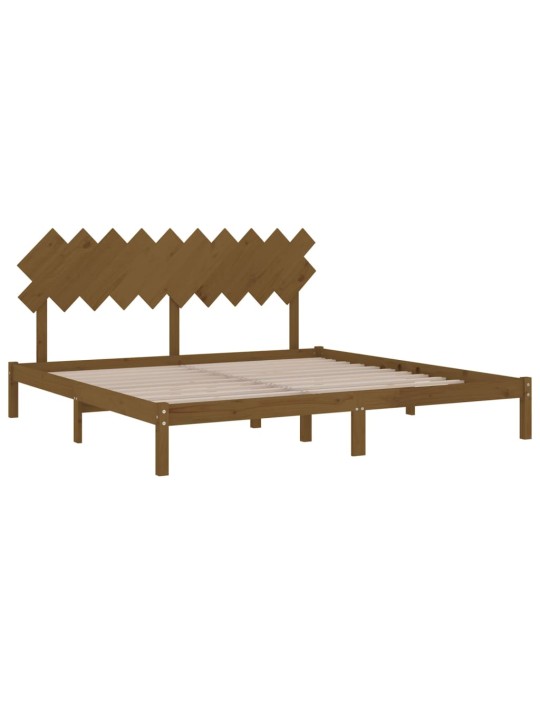 Rám postele medově hnědý 200 x 200 cm masivní dřevo
