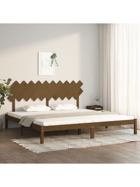 Rám postele medově hnědý 200 x 200 cm masivní dřevo