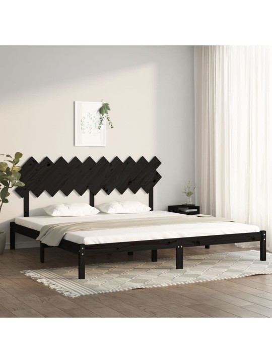 Rám postele černý 200 x 200 cm masivní dřevo