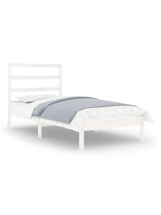 Rám postele bílý masivní dřevo 90 x 190 cm jednolůžko