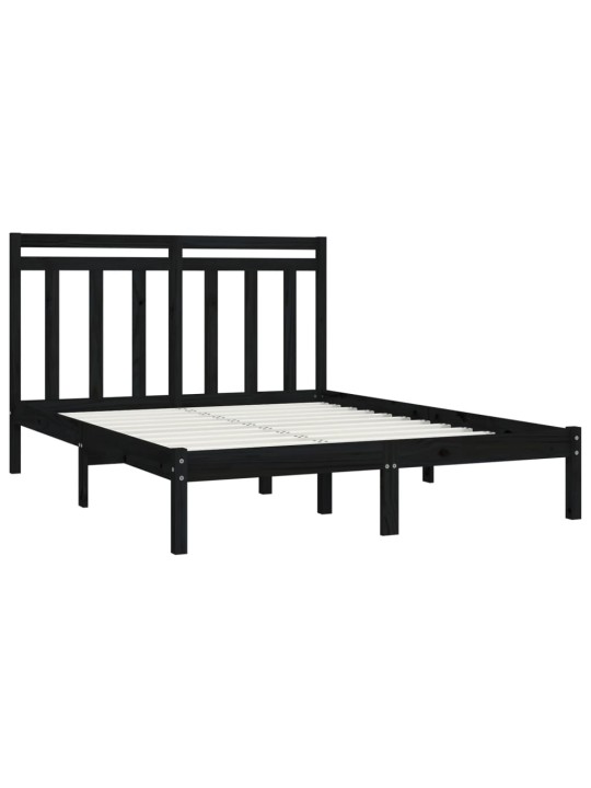 Rám postele černý masivní dřevo 150 x 200 cm King Size