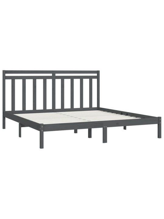 Rám postele šedý masivní dřevo 200 x 200 cm