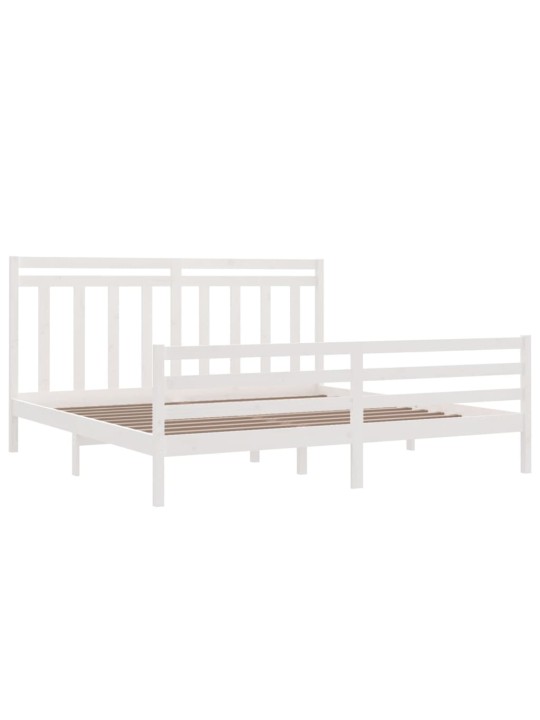Rám postele bílý masivní dřevo 200 x 200 cm
