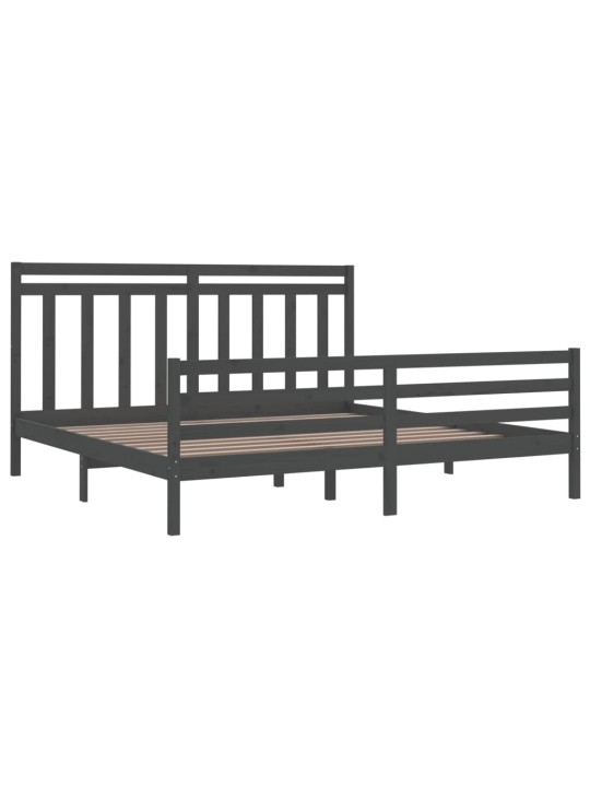 Rám postele šedý masivní dřevo 200 x 200 cm