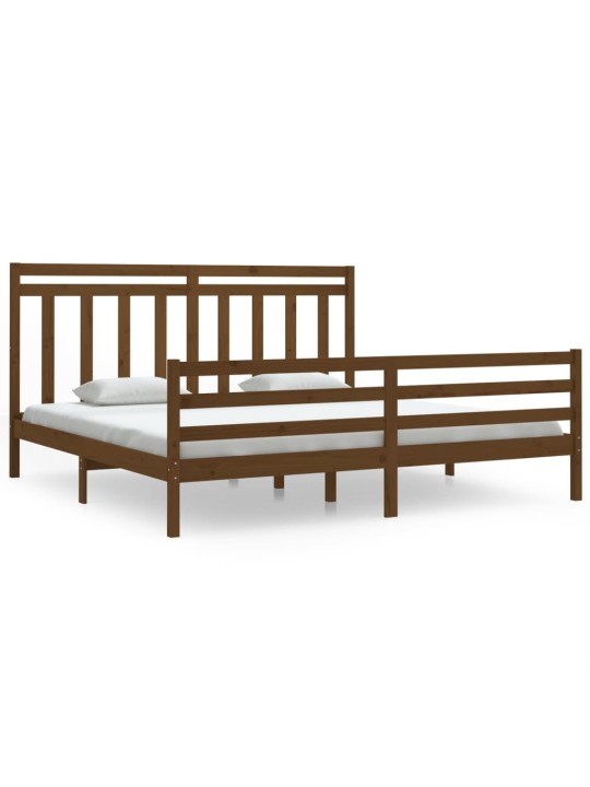 Rám postele medově hnědý masivní dřevo 200 x 200 cm