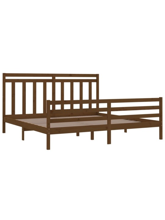 Rám postele medově hnědý masivní dřevo 200 x 200 cm