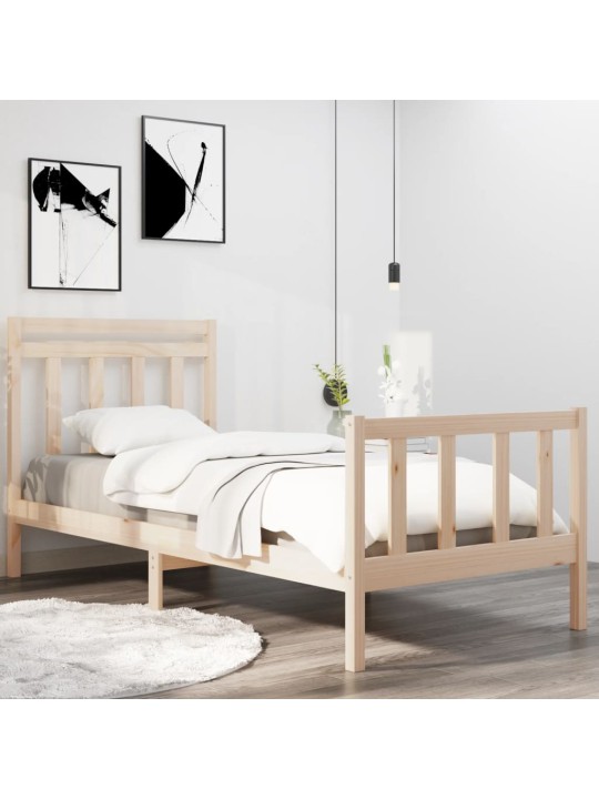 Rám postele masivní dřevo 90 x 190 cm Single