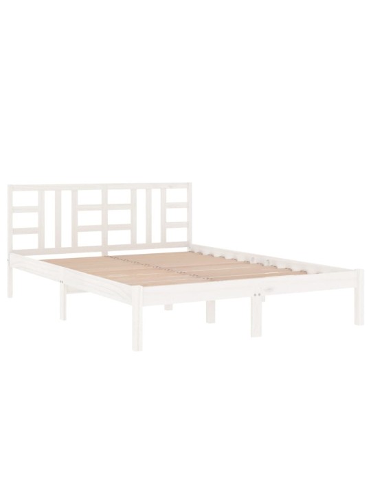 Rám postele bílý masivní dřevo 200 x 200 cm