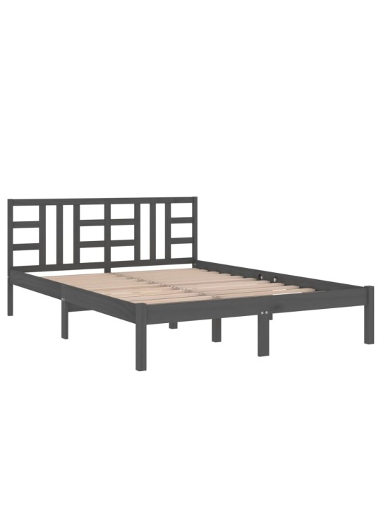 Rám postele šedý masivní dřevo 200 x 200 cm