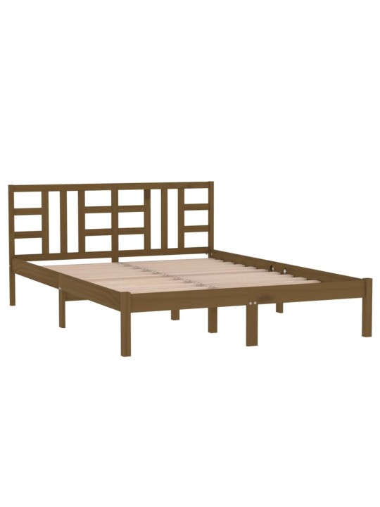 Rám postele medově hnědý masivní dřevo 200 x 200 cm