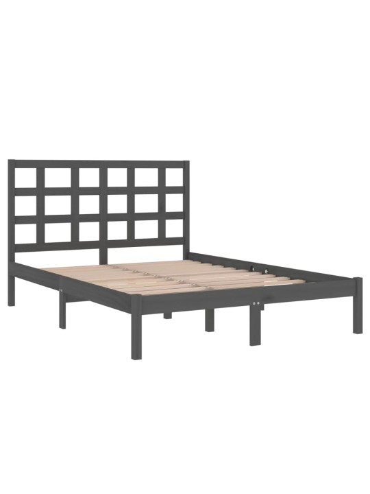 Rám postele šedý masivní dřevo 200 x 200 cm