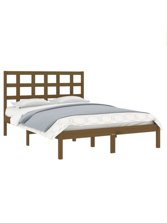Rám postele medově hnědý masivní dřevo 200 x 200 cm