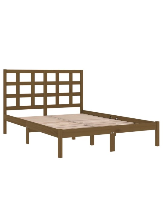 Rám postele medově hnědý masivní dřevo 200 x 200 cm