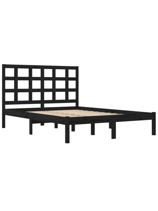 Rám postele černý masivní dřevo 200 x 200 cm