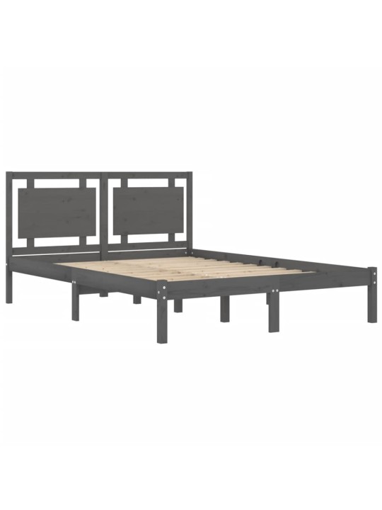 Rám postele šedý masivní dřevo 200 x 200 cm