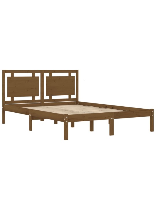 Rám postele medově hnědý masivní dřevo 200 x 200 cm