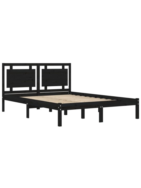 Rám postele černý masivní dřevo 200 x 200 cm