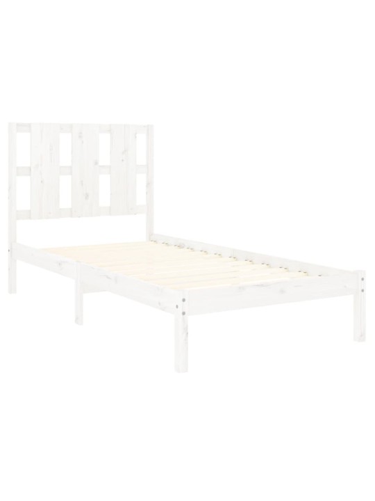 Rám postele bílý masivní dřevo 90 x 190 cm jednolůžko