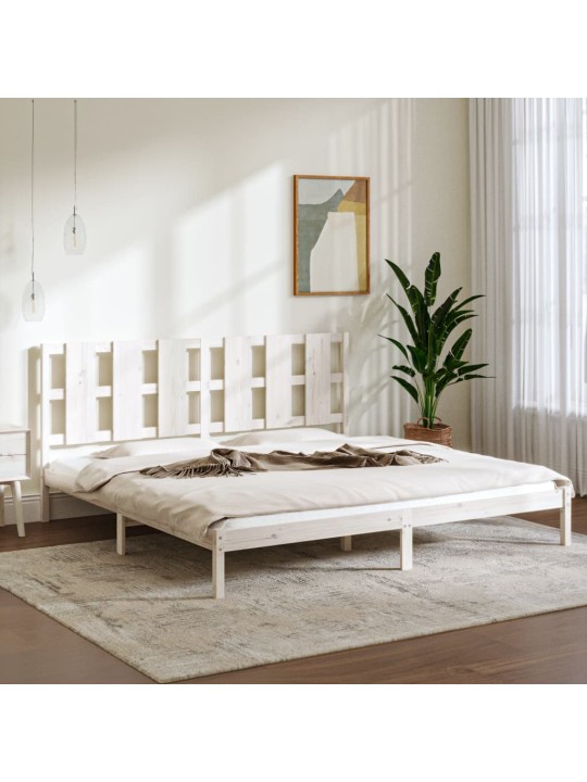 Rám postele bílý masivní dřevo 180 x 200 cm Super King
