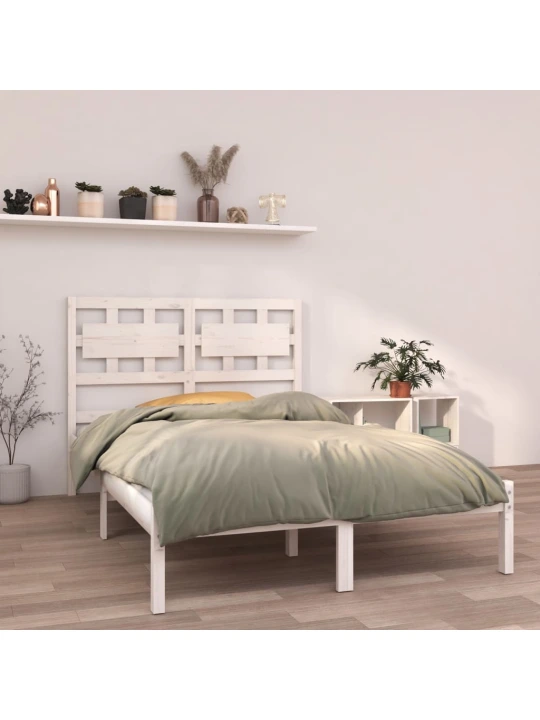 Rám postele bílý masivní dřevo 135 x 190 cm dvojlůžko