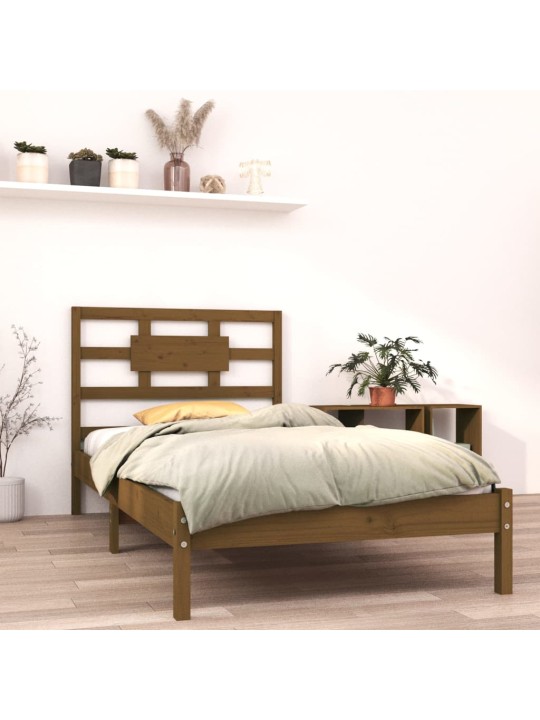 Rám postele medově hnědý masivní dřevo 100 x 200 cm