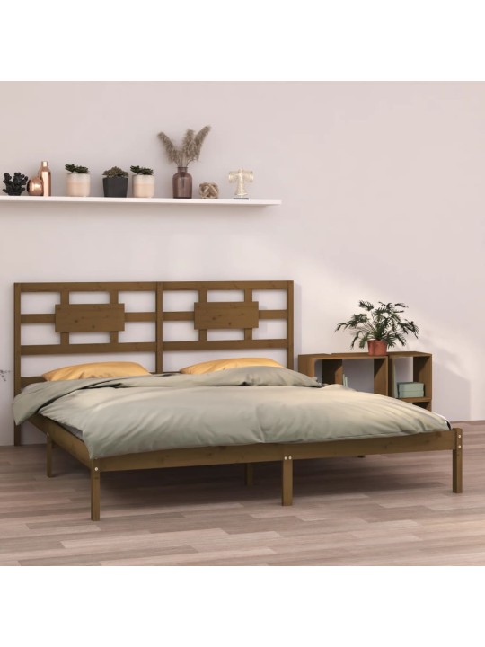 Rám postele medově hnědý masivní dřevo 200 x 200 cm